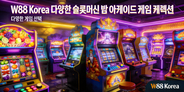 W88 Korea 다양한 슬롯머신 및 아케이드 게임 컬렉션